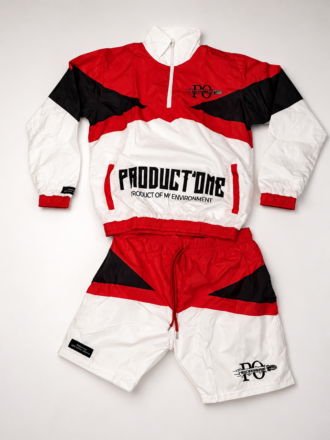Red summer shorts set