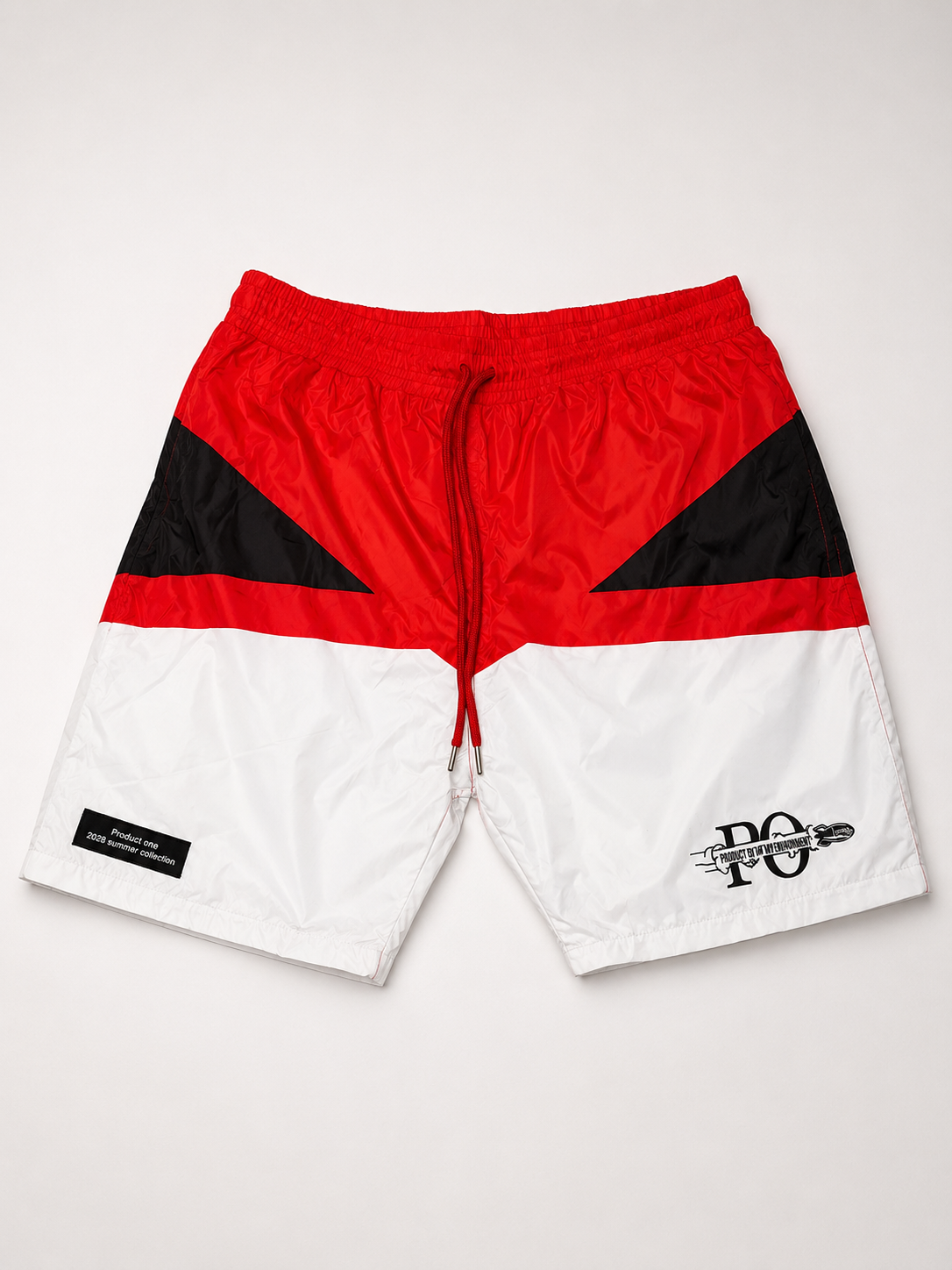 Red summer shorts set
