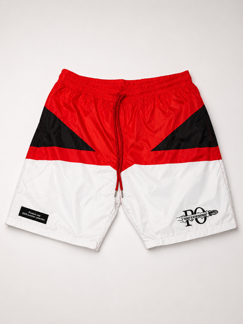 Red summer shorts set